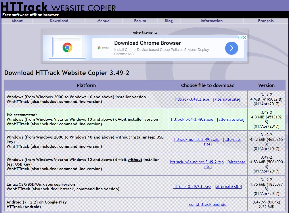 ウェブサイトを丸ごと保存するフリーソフトhttrack 知的好奇心